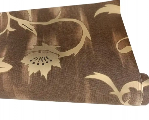 Golden Flower Brown Background Finish Foil For Wall Decor DW18267 for sale