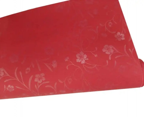 Red Background Flower Melamine Furniture Paper For Kitchen Cabinets Board DW18440-1 for sale