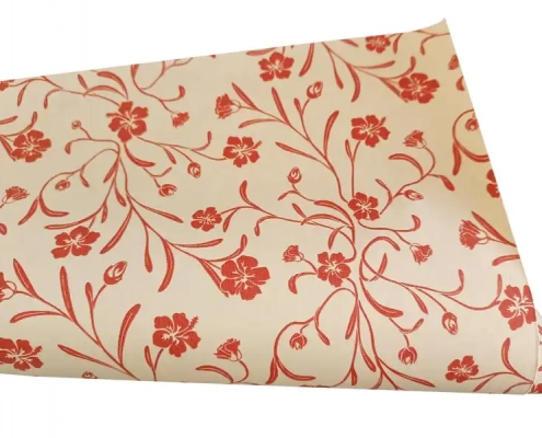 Red Flower Melamine Furniture Sticky Paper For MDF Board DW18440