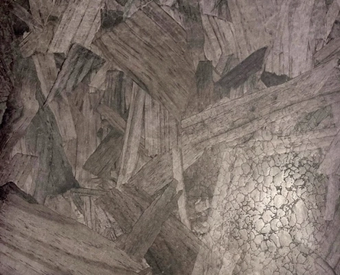 Black wood chips grain texture paper for vintage desk 82073-6